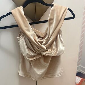 Reformation Champagne Twist-Front Top, size M